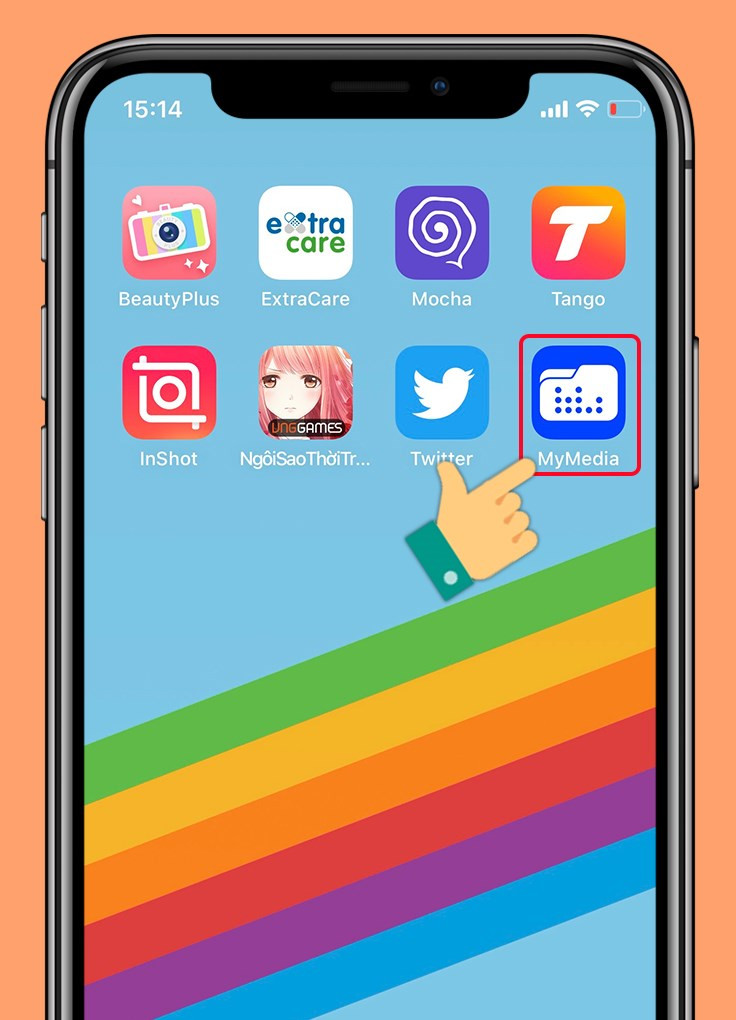 Mở ứng dụng MyMedia trên điện thoại