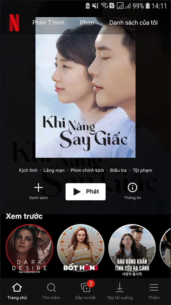 Mở ứng dụng Netflix trên điện thoại