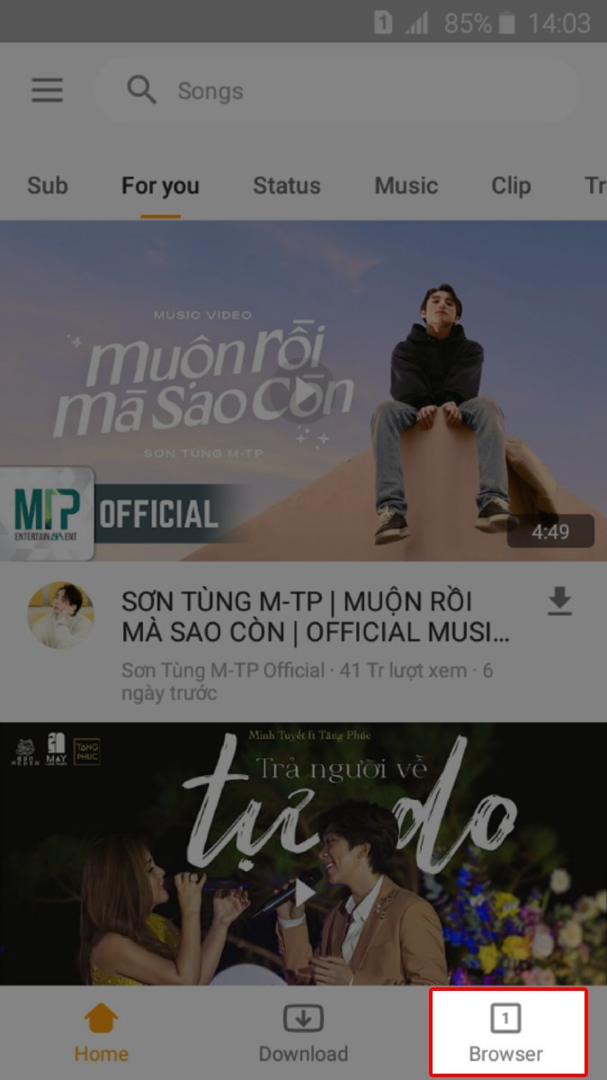 Mở Y2mate và chọn Browser