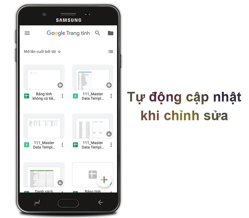 Mỗi khi nhập thông tin trang tính đều cập nhật trên ứng dụng Google Sheet