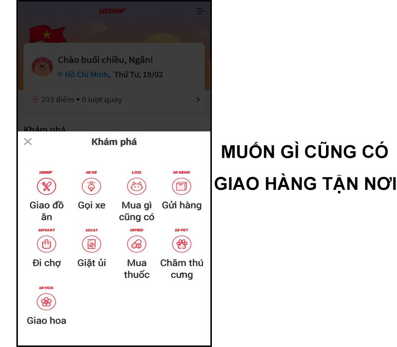 Mua sắm và giao hàng đa dạng với Loship