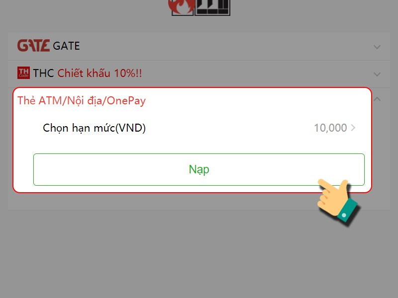 Nạp bằng ATM/Nội địa/OnePay Yong Heroes