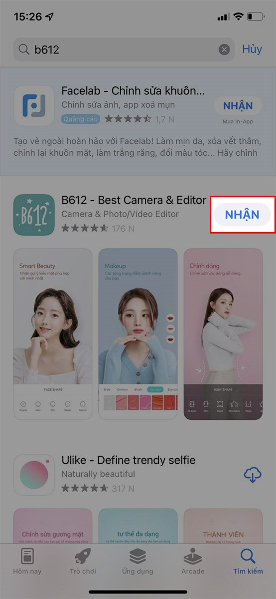 Nhận B612 trên App Store