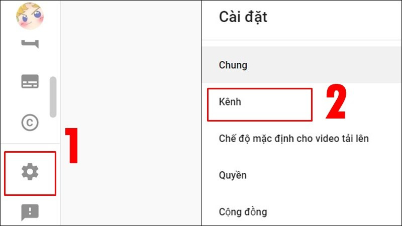 Nhấn chọn Kênh