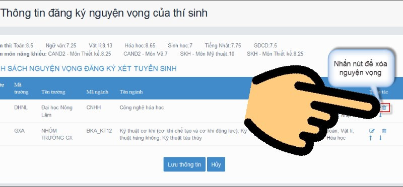 Nhấn n&uacute;t X&oacute;a