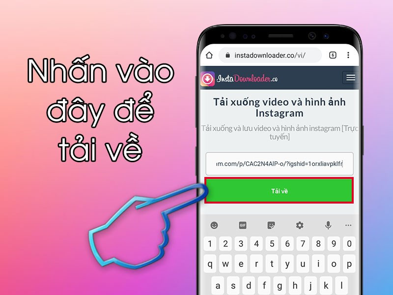 Nhấn nút tải về