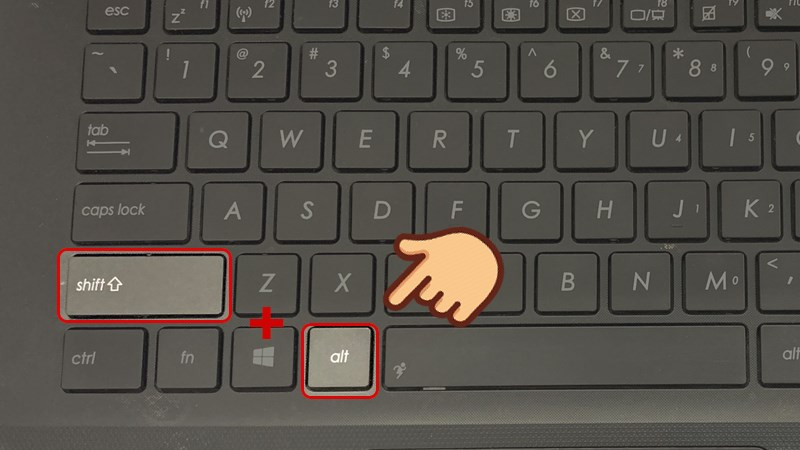 Nhấn tổ hợp phím Alt + Shift