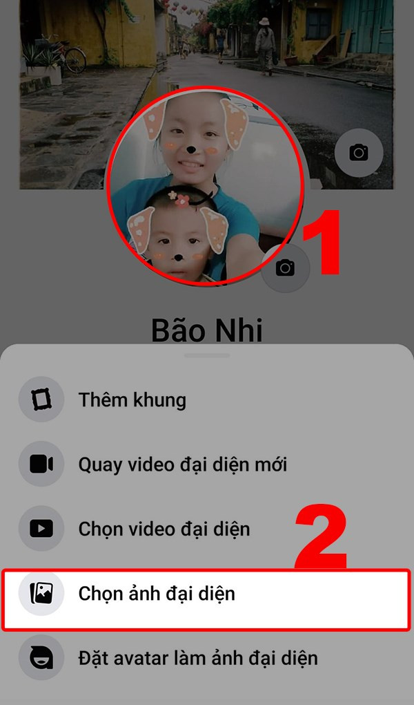 Nhấn vào ảnh đại diện và chọn Chọn ảnh đại diện