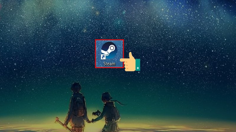 Nhấn vào biểu tượng Steam