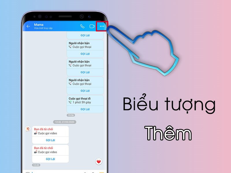 Nhấn vào biểu tượng "Thêm"