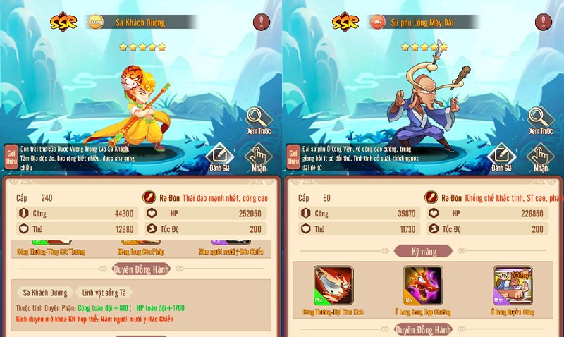 Nhân vật game Tân Ô Long Viện Mobile