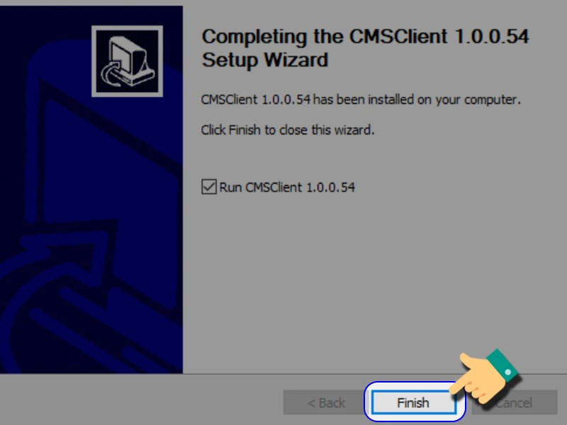 Nhấn v&agrave;o Finish