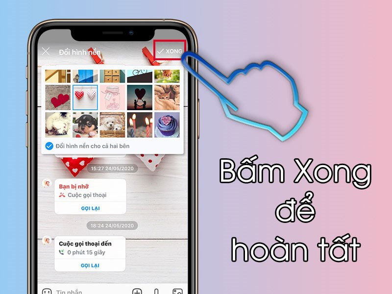 Nhấn "Xong" trên iOS