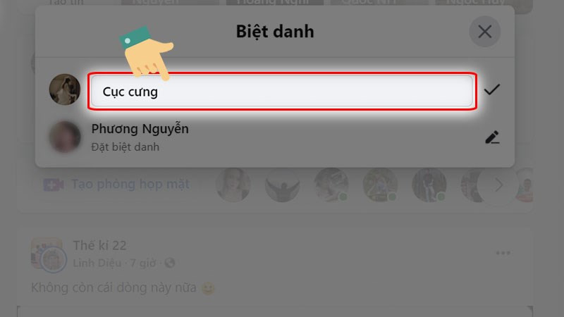 Nhập biệt danh mới