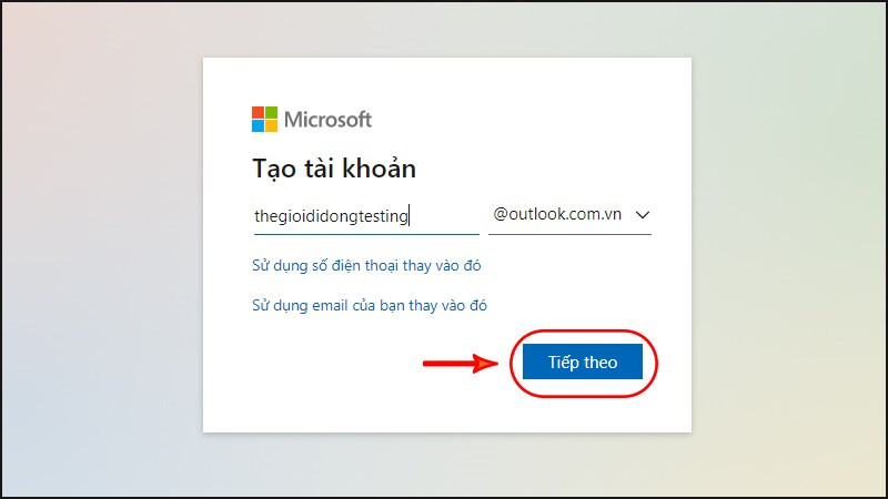 Nhập địa chỉ email