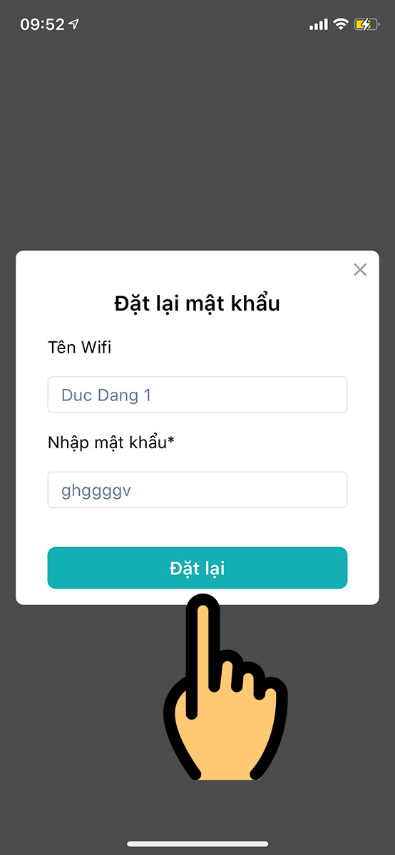 Nhập mật khẩu Wi-Fi mới