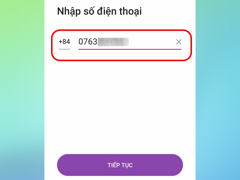 Nhập số điện thoại để đăng ký