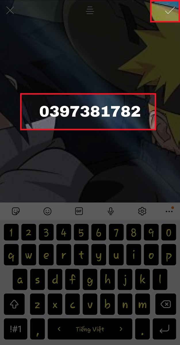 Nhập số điện thoại trên PicsArt