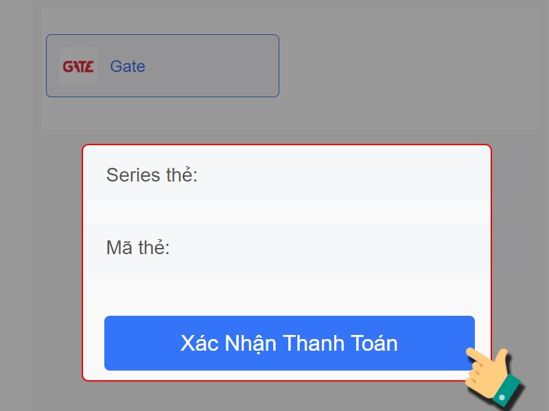 Nhập thông tin thẻ cào