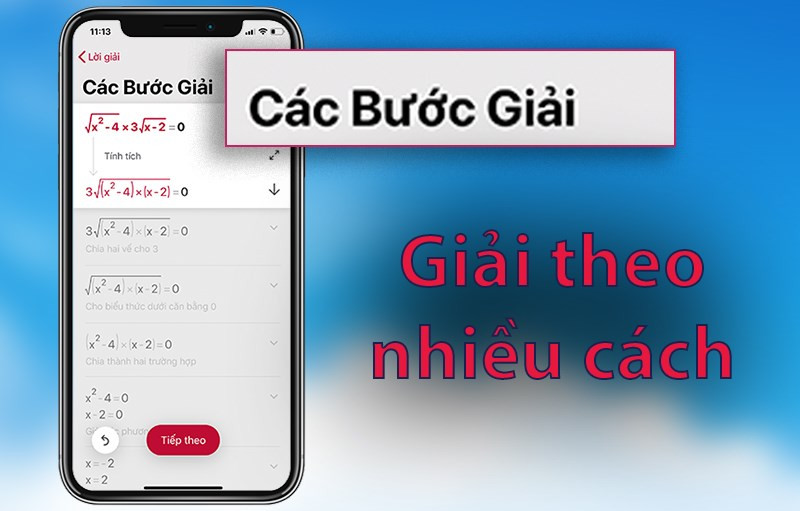 Nhiều cách giải khác nhau trên Photomath