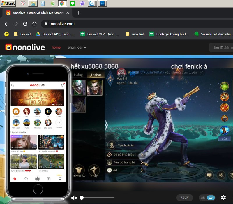 Nonolive hỗ trợ xem livestream trên điện thoại và máy tính