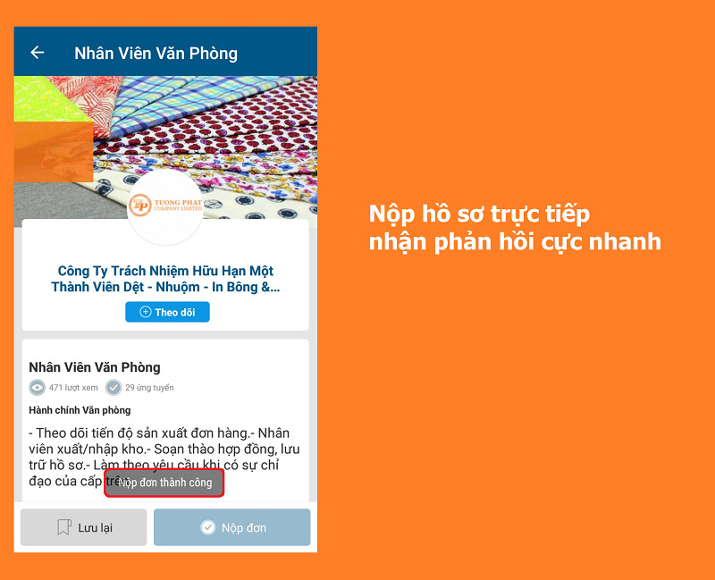 Nộp hồ sơ trực tiếp nhận phản hồi cực nhanh