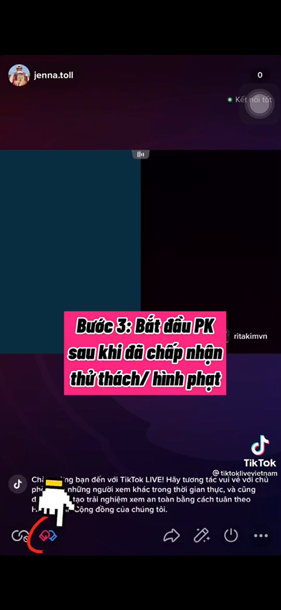 Nút bắt đầu PK TikTok