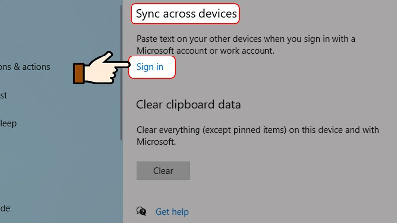 Ở mục Sync across device, nhấn chọn Sign In