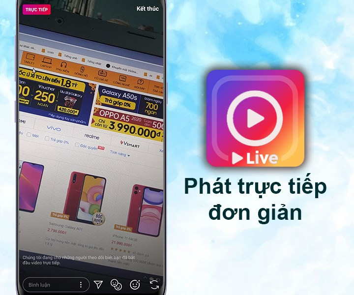  Phát trực tiếp trên ứng dụng instagram