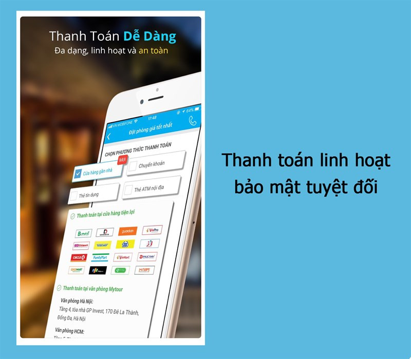 Phương thức thanh toán trên Mytour.vn