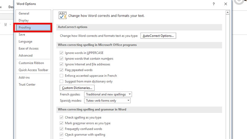 Thủ Thuật Word: Bật/Tắt Kiểm Tra Chính Tả Tự Động (AutoCorrect)