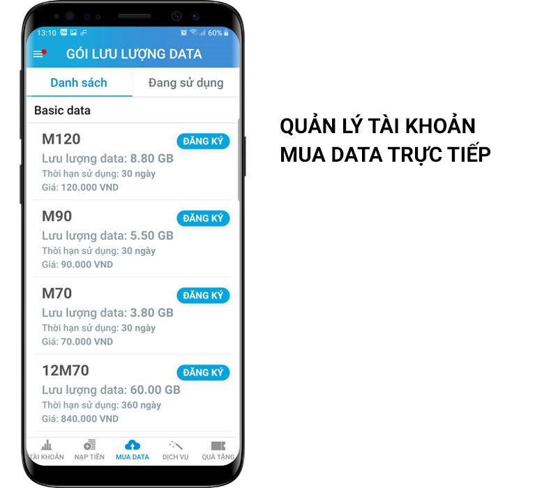 Quản lý tài khoản thuê bao điện thoại