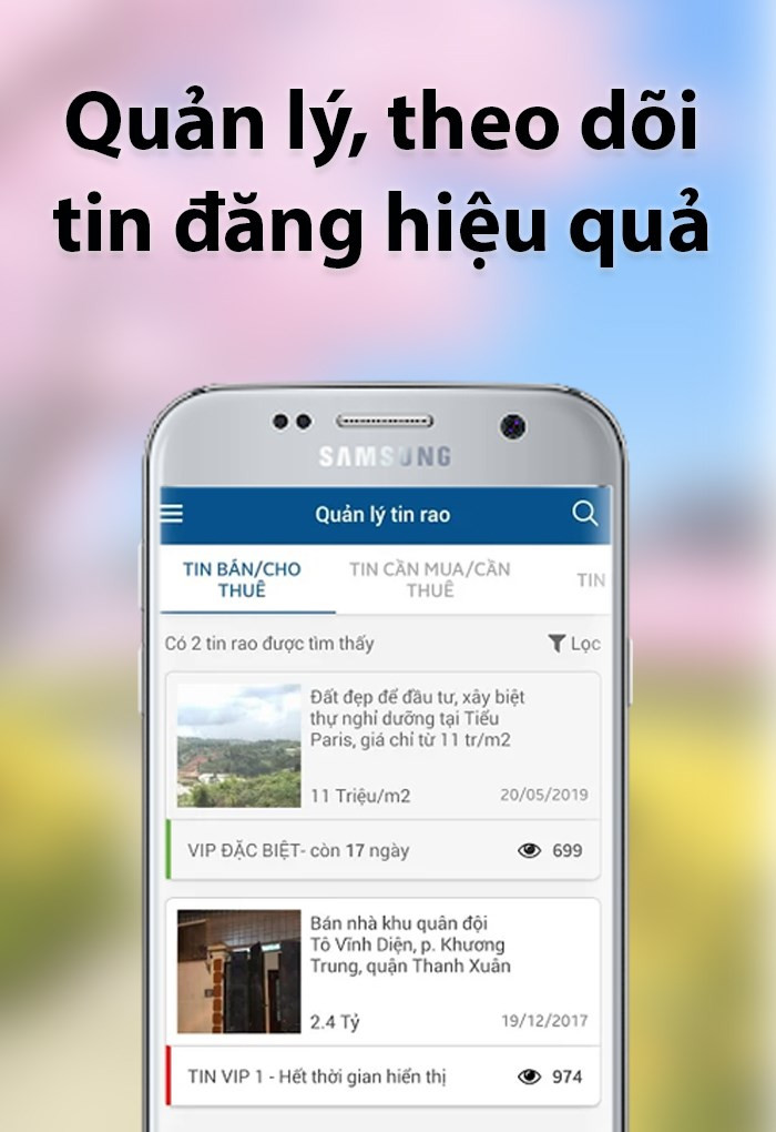 Quản lý tin đăng trên ứng dụng