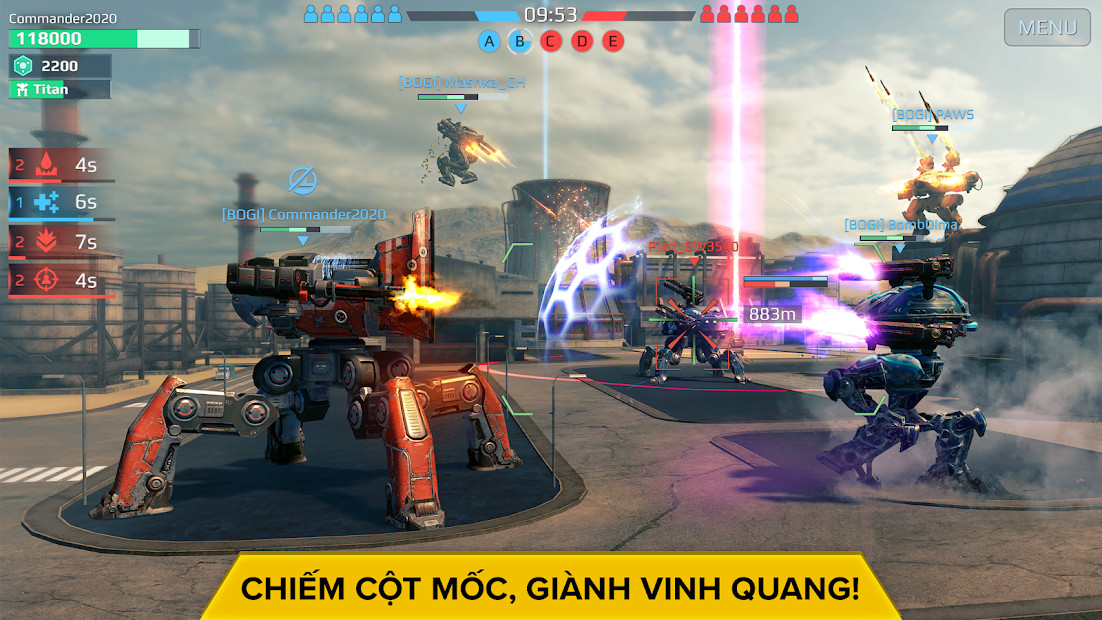 Robot chiến đấu trong War Robots PvP Multiplayer