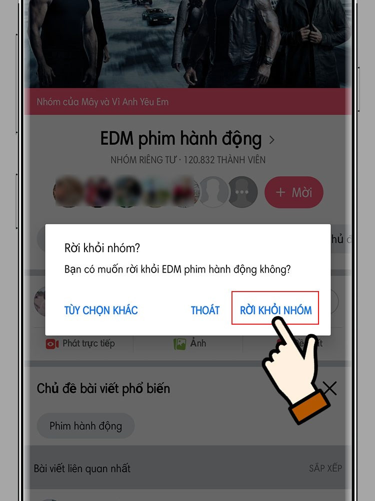 Rời khỏi nhóm Facebook trên điện thoại