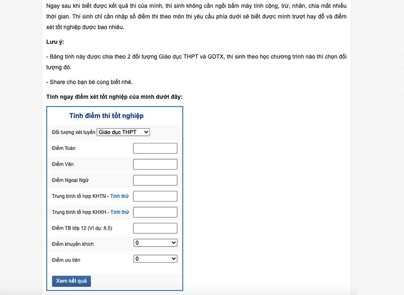 TOP 5 Website Tính Điểm Tốt Nghiệp THPT Chính Xác Nhất