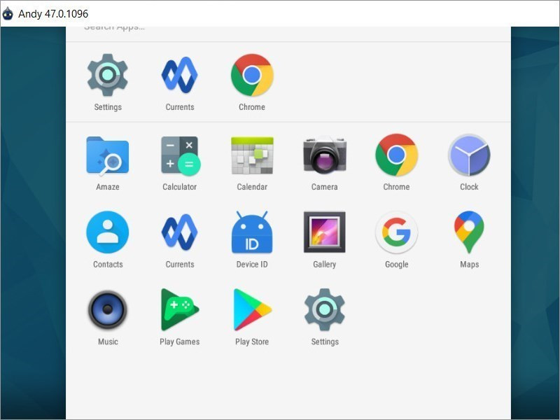 Screenshots Andy - Giả lập Android trên PC