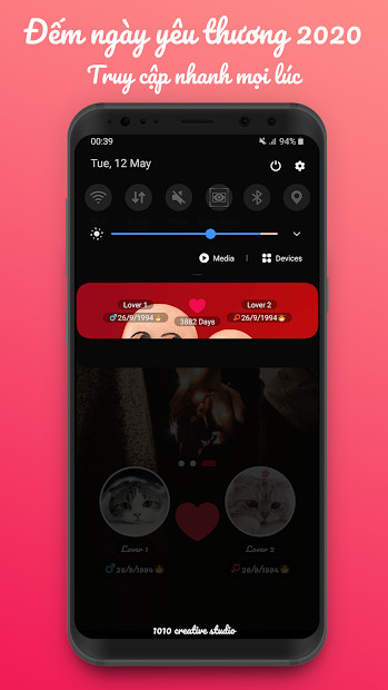 Screenshots Been Together: Ứng dụng đếm ngày yêu nhau dành cho cặp đôi