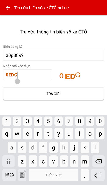 Screenshots Biển số xe