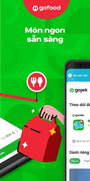 Screenshots GoJek: Đa dạng lựa chọn dịch vụ