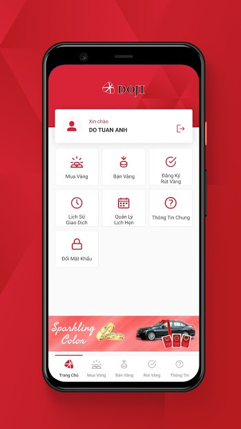 Screenshots Tải eGold: Ứng dụng mua bán vàng DOJI trực tuyến