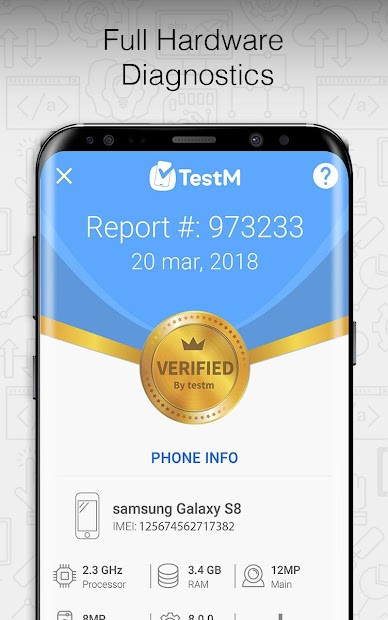Screenshots TestM: Ứng dụng kiểm tra, test Android, iPhone cũ khi mua
