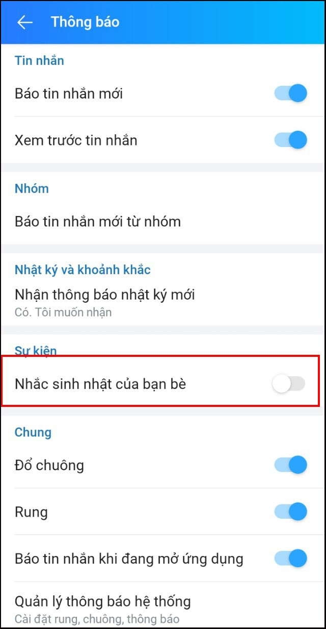 Tắt Thông Báo Sinh Nhật Zalo: Hướng Dẫn Chi Tiết Cho Điện Thoại