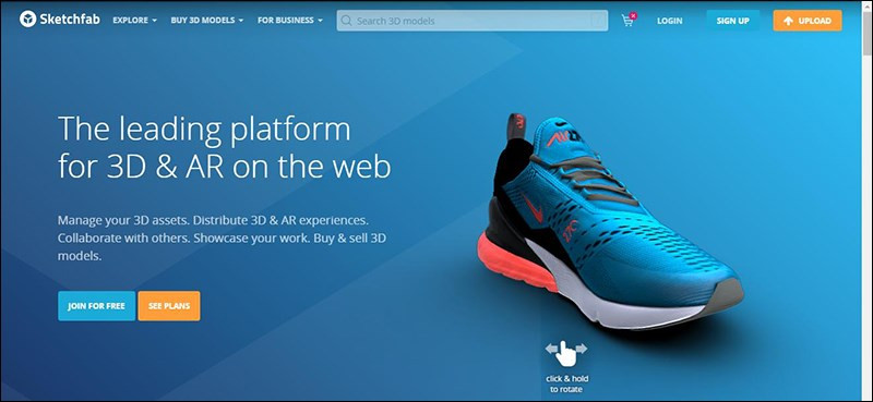 Sketchfab - Chia sẻ mô hình 3D