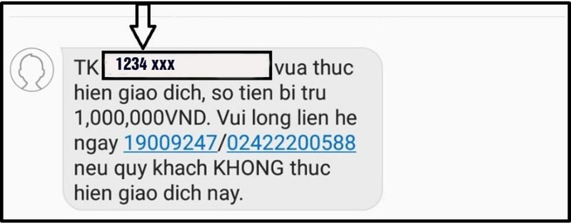 Số tài khoản BIDV nằm trong ô được khoanh