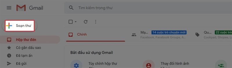 soạn thư email trên máy tính