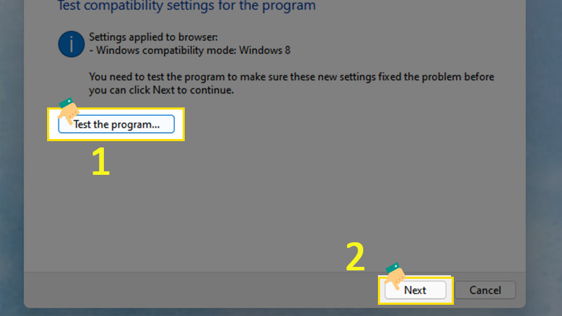 Sử dụng Troubleshoot Compatibility