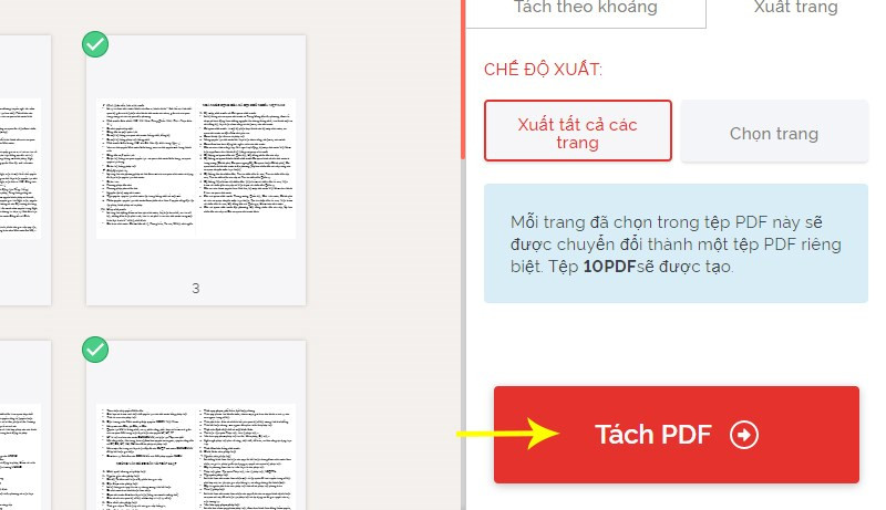 Tách PDF và tải file