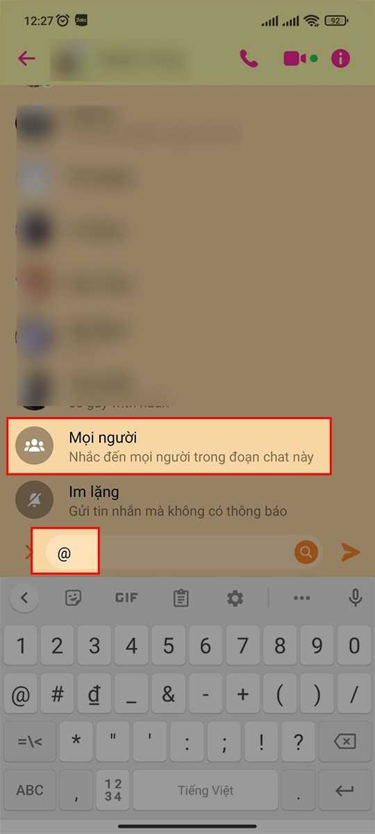 Tag tất cả thành viên trong Messenger