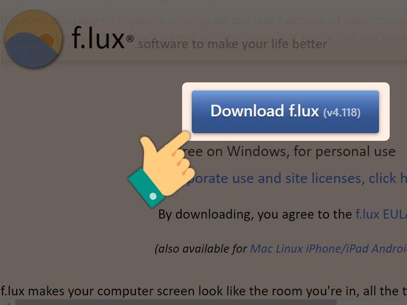 Tải file cài đặt f.lux về máy
